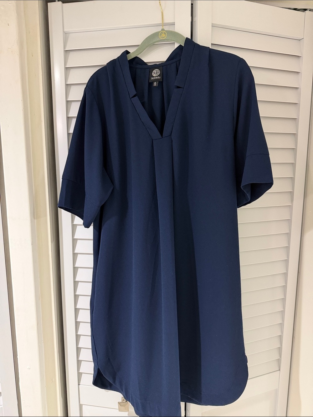 Eileen Fisher Navy V-Neck Shift Tunic